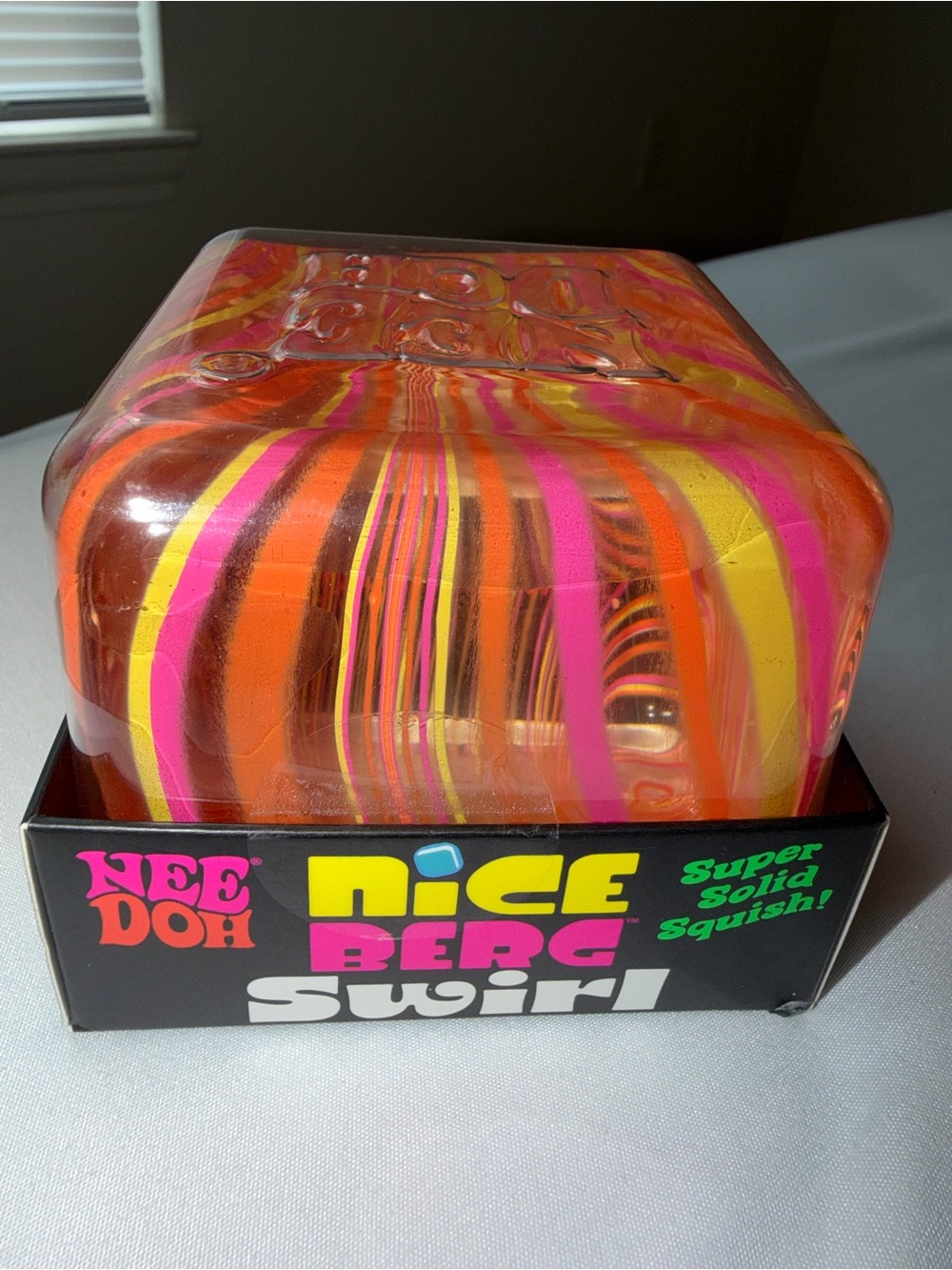 Nice Berg Swirl Solid Squish Toy - Orange Pink Yellow Swirl